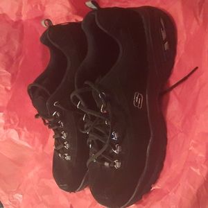 Skechers Sport Womens Premium Sneakers Shoes Black 1718 Low Top Leather 11M